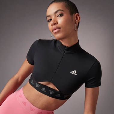 adidas Hyperglam Crop Zip T-Shirt adidas Hyperglam Crop Zip T-Shirt