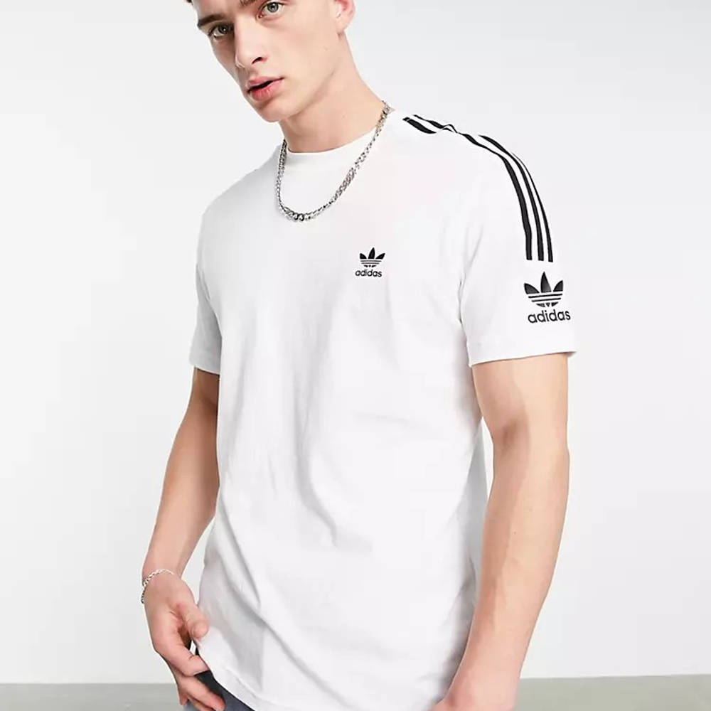 Adidas Originals 3-Stripes T-Shirt White - Mens Clothing from Attic Clothing UK