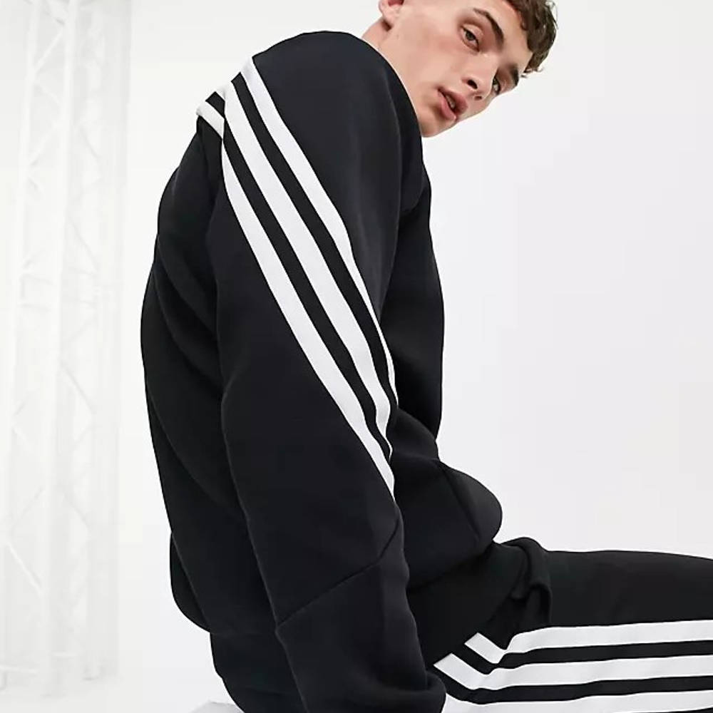 Latin clearly Tend adidas Training Wrap 3-Stripes Sweatshirt - Black | The Sole Supplier