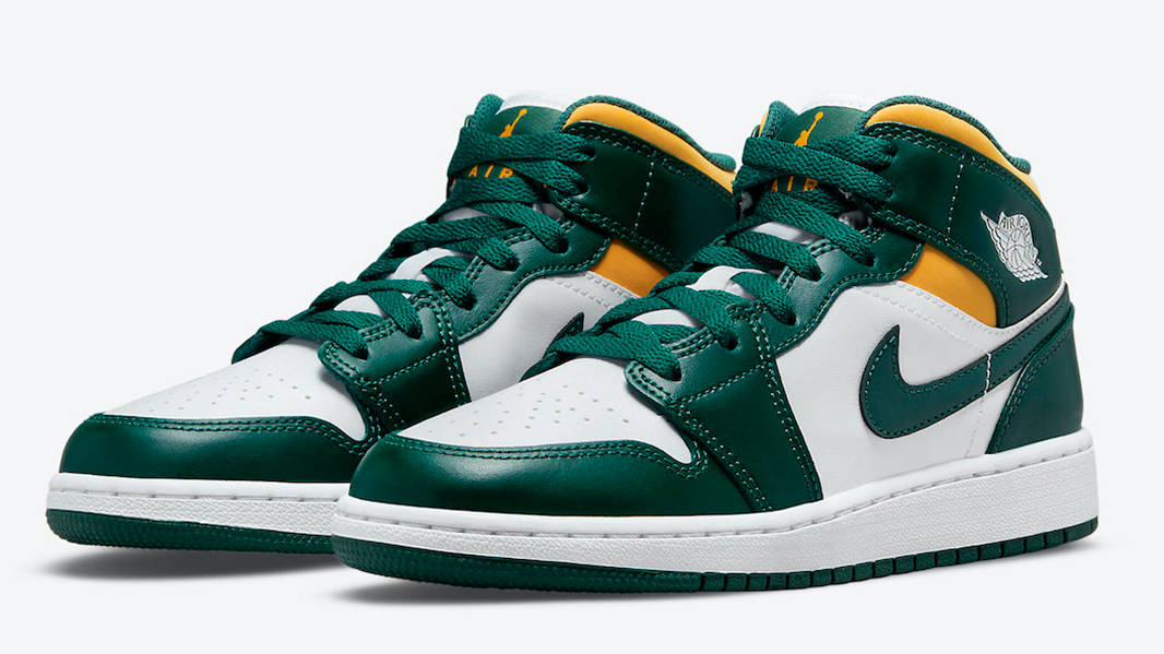 Air Jordan 1 Mid Green Yellow 554725-371 Side