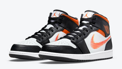 air jordan 1 mid zig zag white team orange