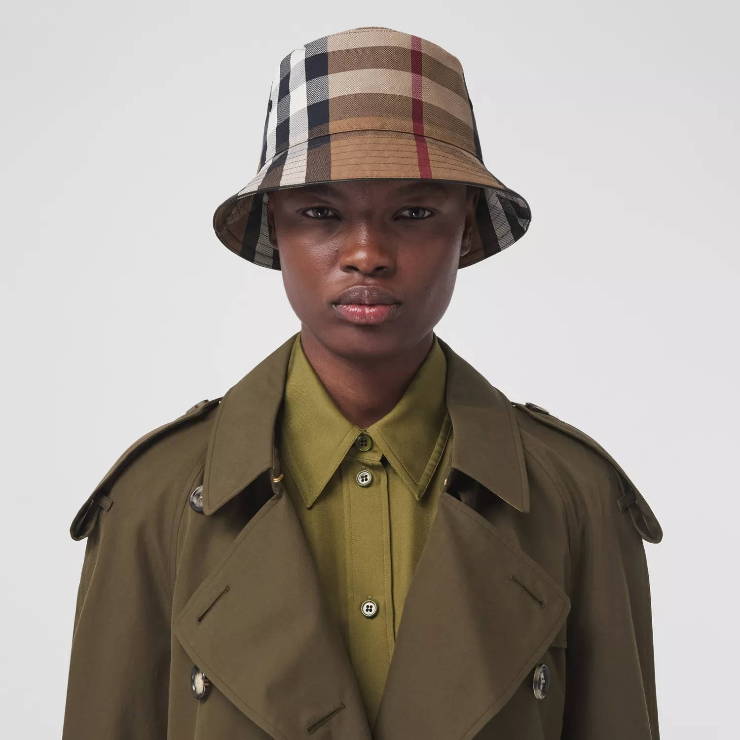 Burberry Check Cotton Canvas Bucket Hat
