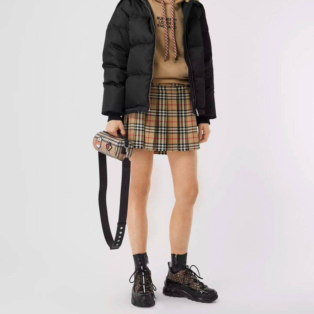 Burberry Check Mini Skirt Pleated