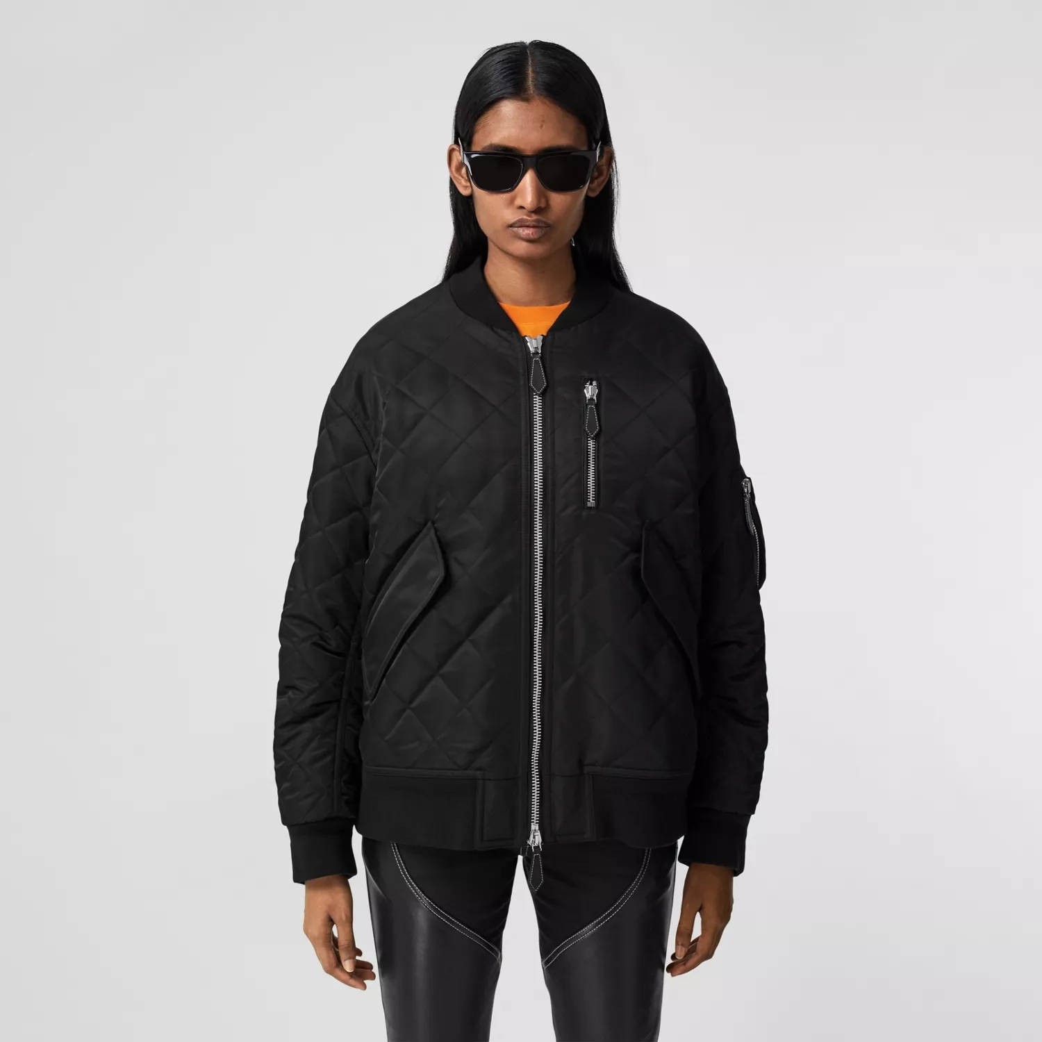 Burberry Diamond Quilted Nylon and Cotton Bomber Jacket