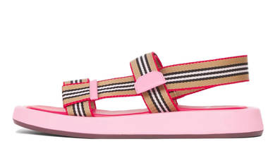 Burberry Icon Stripe Strap Leather Sandals Candy Pink