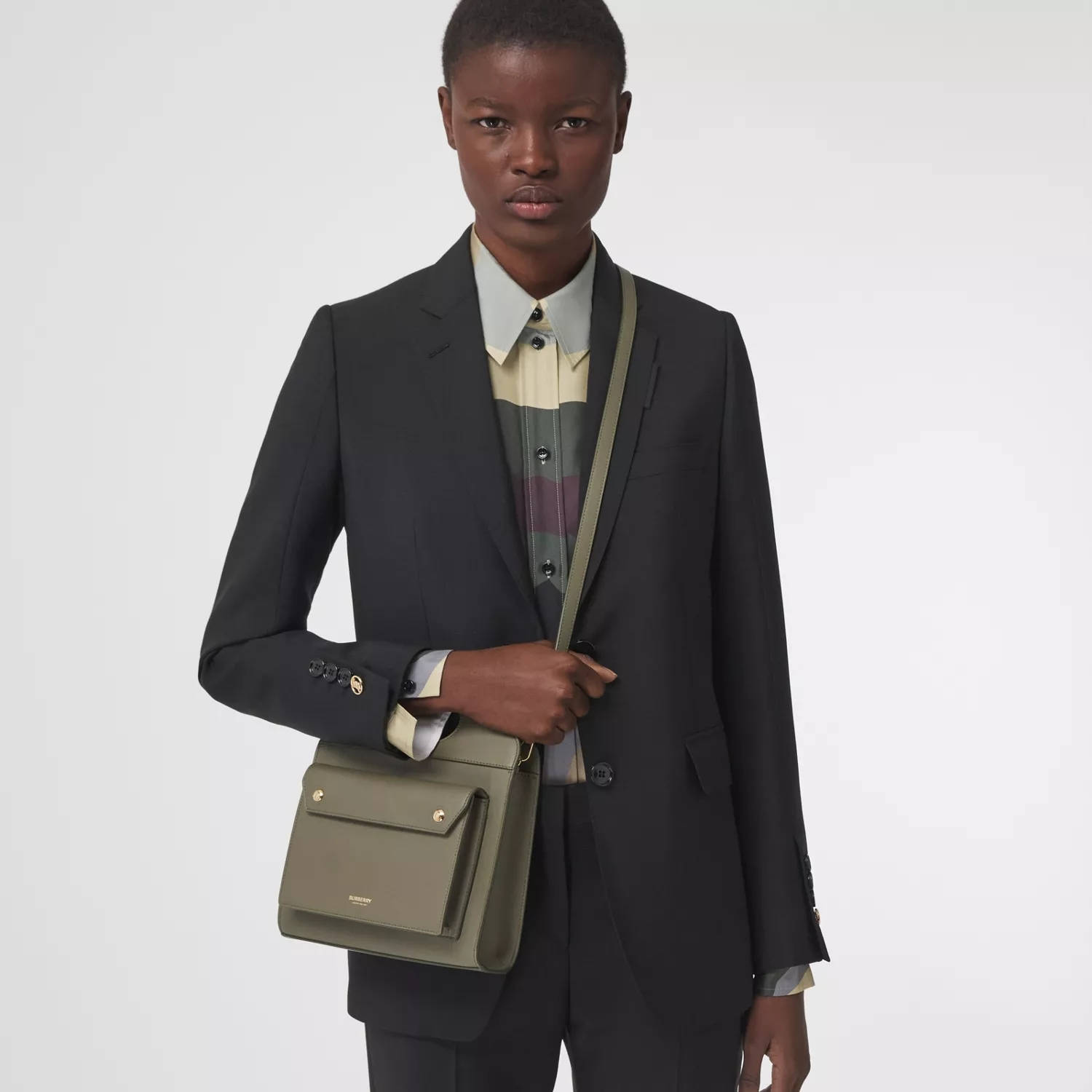 Burberry Mini Leather Pocket Bag Green