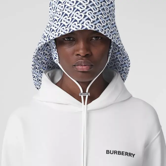 Burberry embroidered monogram hoodie - Grey