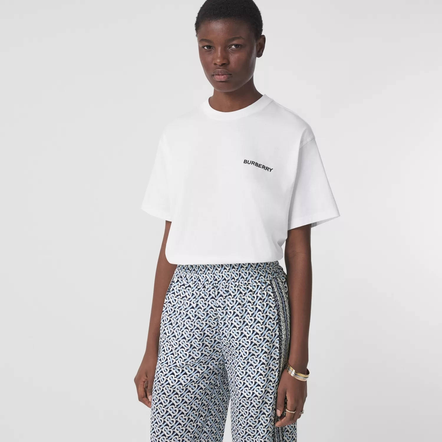 Burberry Monogram Motif Cotton Oversized T-shirt