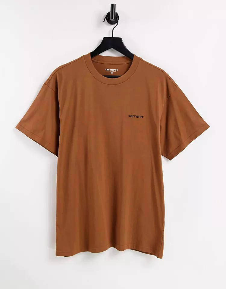 Carhartt WIP Script Embroidery T-Shirt Brown