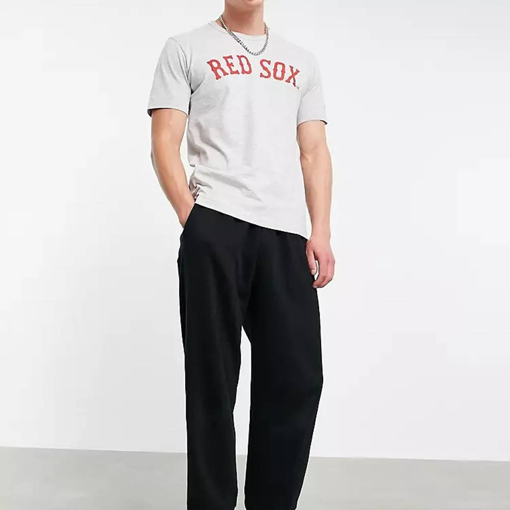 Champion Reverse Weave Boston Red Sox Logo T-Shirt Grey Full