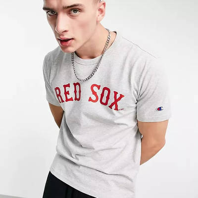 Champion Reverse Weave Boston Red Sox Logo T-Shirt Grey