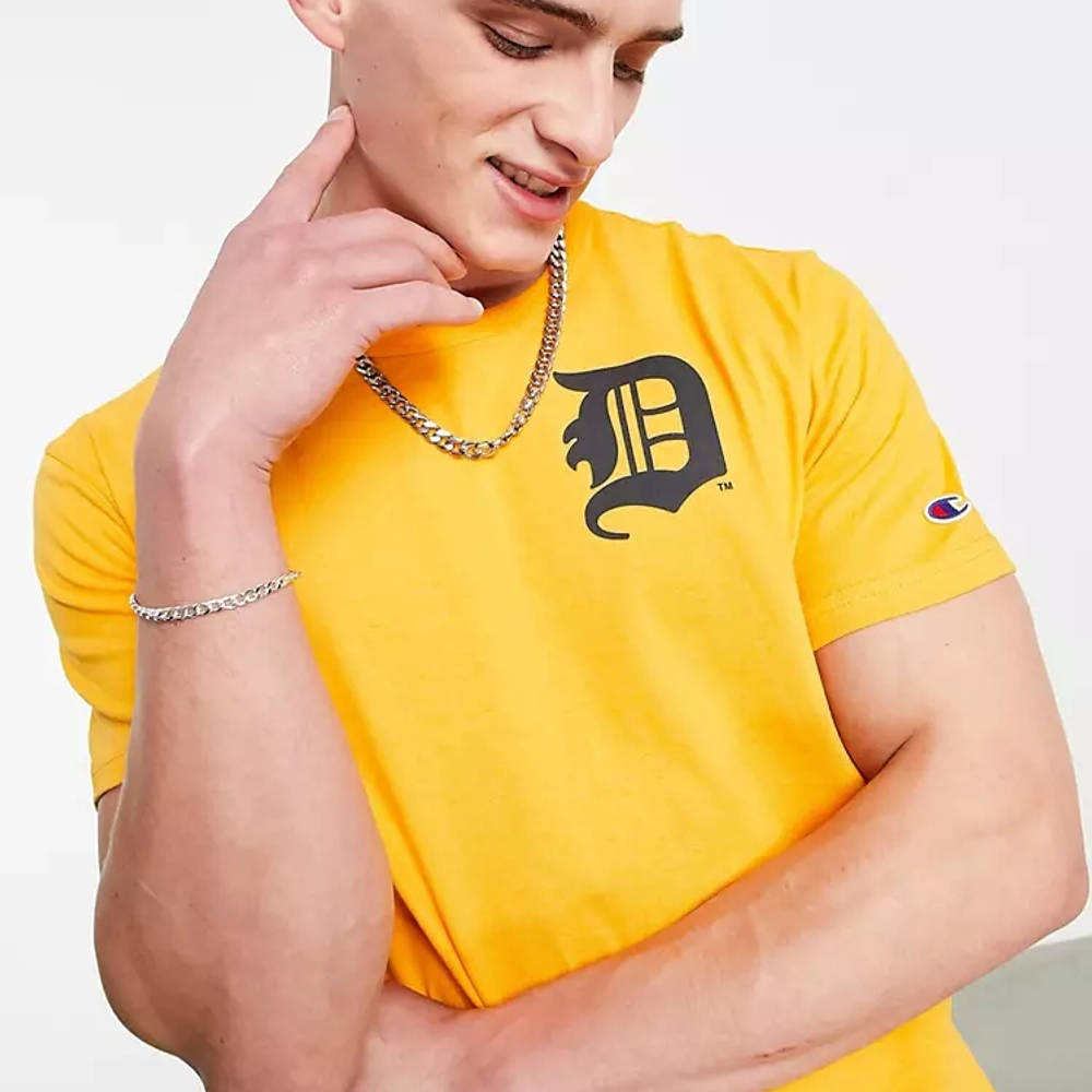 Champion Reverse Weave Detroit Tigers T-Shirt Orange Detail