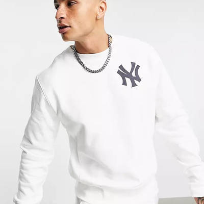 Champion Reverse Weave Yankees Sweatshirt White Front
