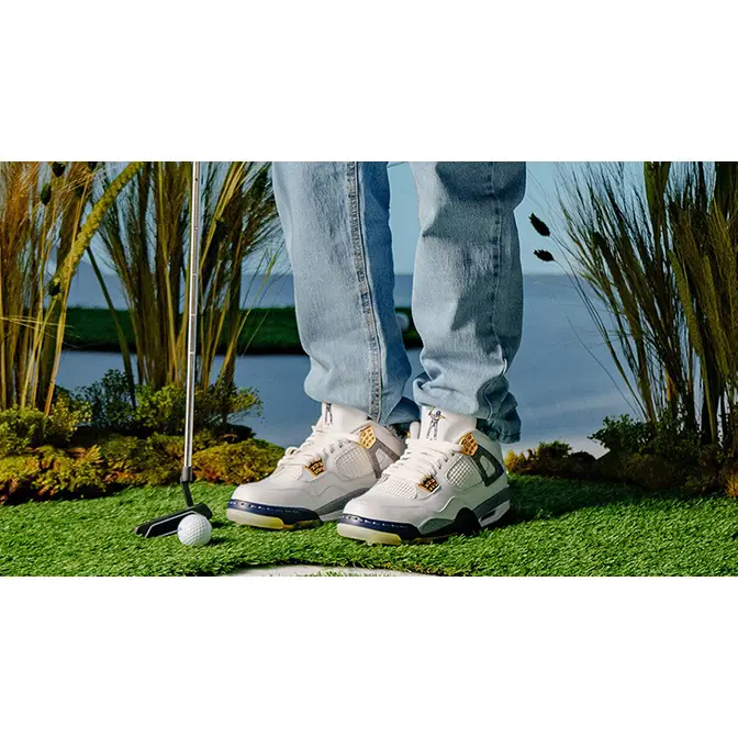 Eastside Golf x Air Jordan 4 Golf White on foot