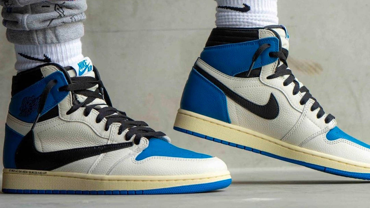 Travis Scott x fragment design x Nike Air Jordan 1 High "Military Blue"