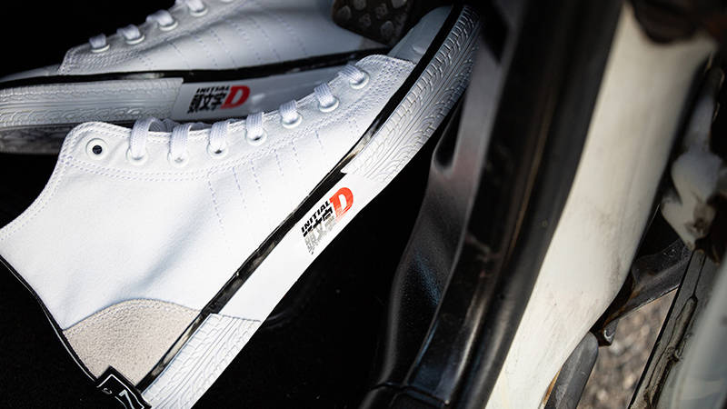 Initial D x BAIT x adidas Nizza Hi White Detail