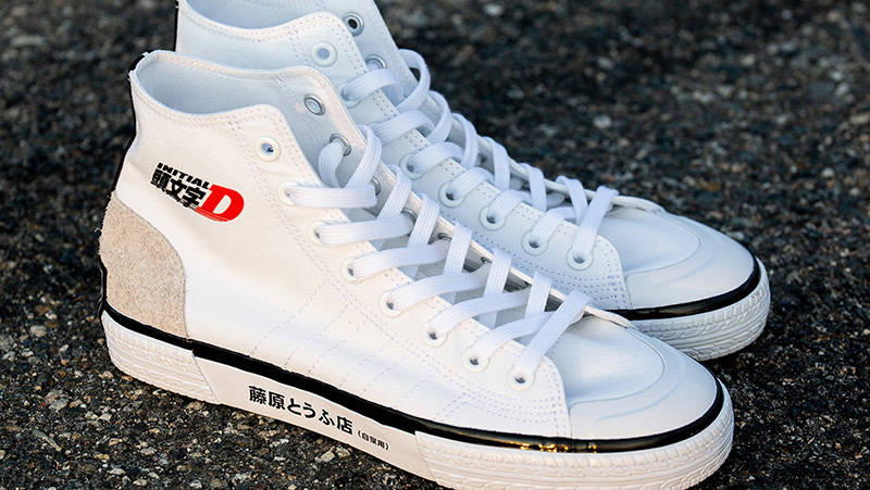 Initial D x BAIT x adidas Nizza Hi White Top