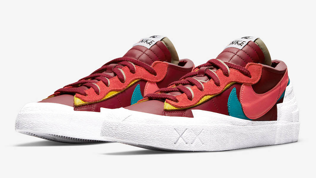 KAWS x sacai x Nike Blazer Low Red Multi | Where To Buy | DM7901