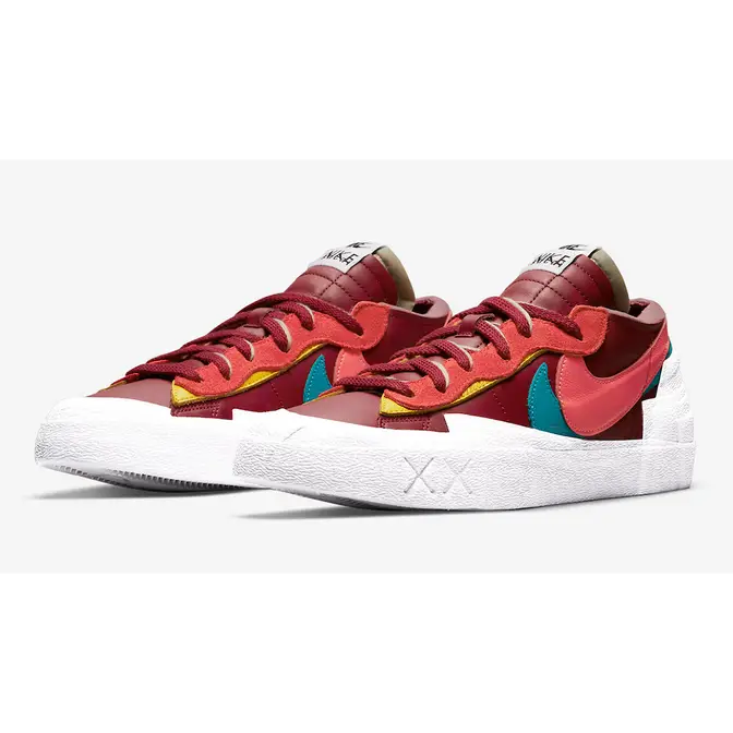 KAWS x sacai x Nike Blazer Low Red Multi | Where To Buy | DM7901