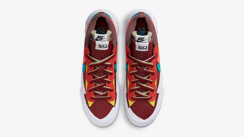 KAWS x sacai x Nike Blazer Low Red Multi | Where To Buy