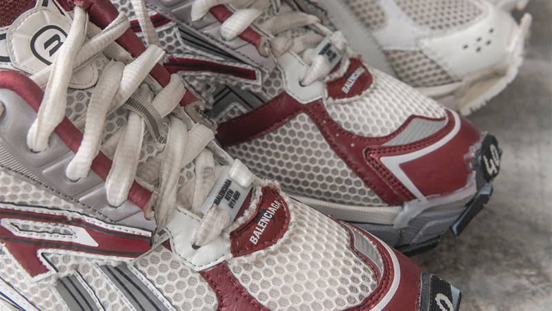 KITH x Balenciaga Runner White Red Closeup