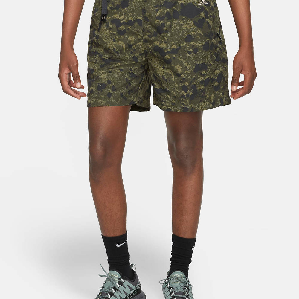 Nike ACG All-Over Print Trail Shorts - Sequoia Black | The Sole Supplier