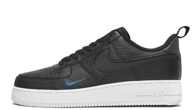Nike Air Force 1 Cut-Out Swoosh Black Blue Nike Air Force 1 Cut-Out Swoosh Black Blue