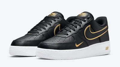 nike air force black gold tick