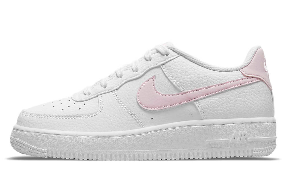 white and pink airforces