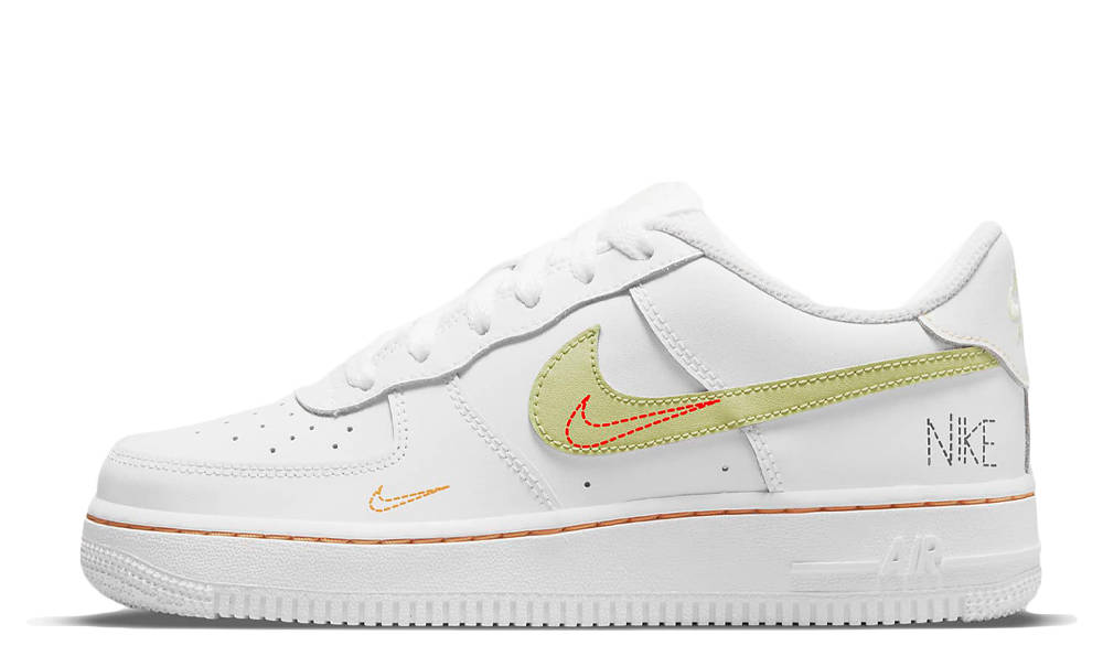 Nike Air Force 1 LV8 GS Multi Swoosh White Bright Crimson
