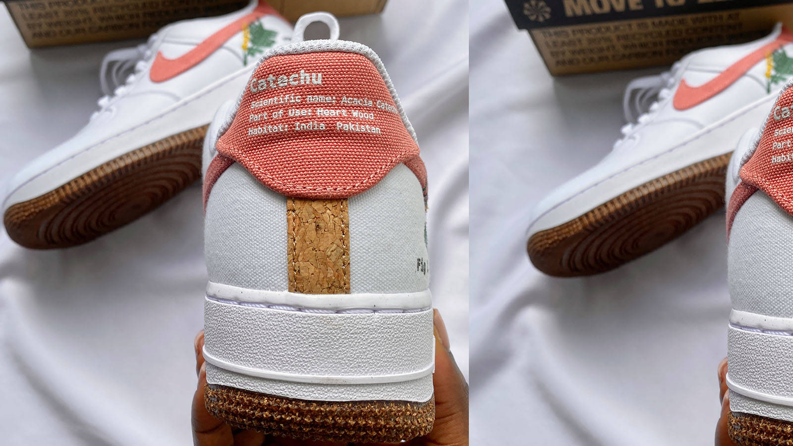 nike air force 1 pink sienna heel shot