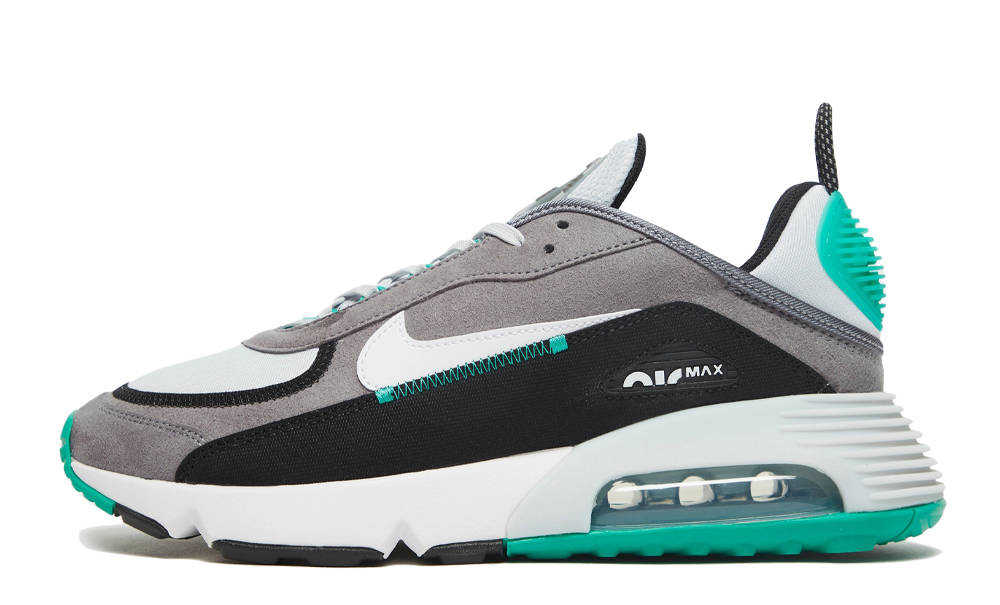 Look for the Nike Air Max 90 White Light Smoke Grey Green Now •