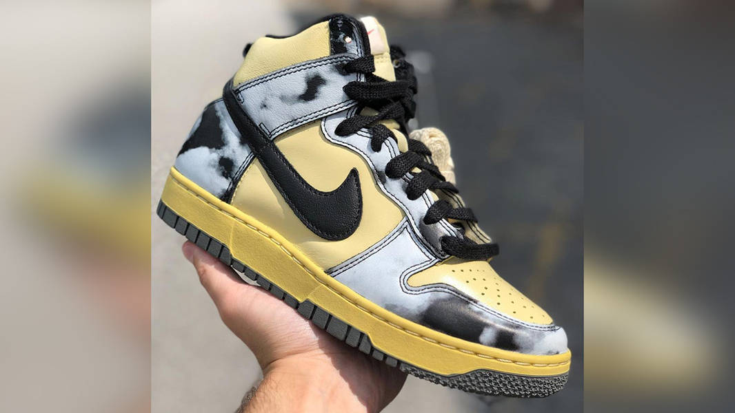 Nike Dunk High Tie Dye Yellow Black Size