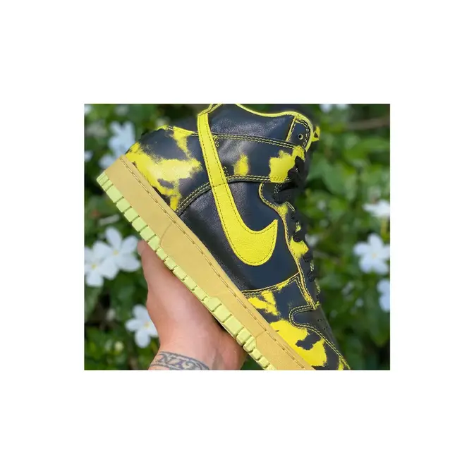 nike dunk high black yellow