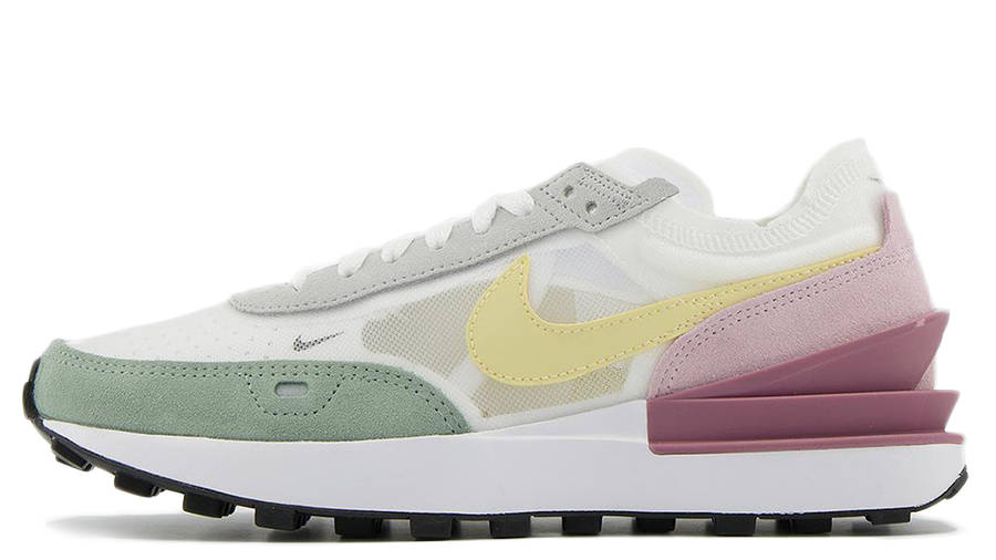 nike waffle one trainers white lemon drop regal pink