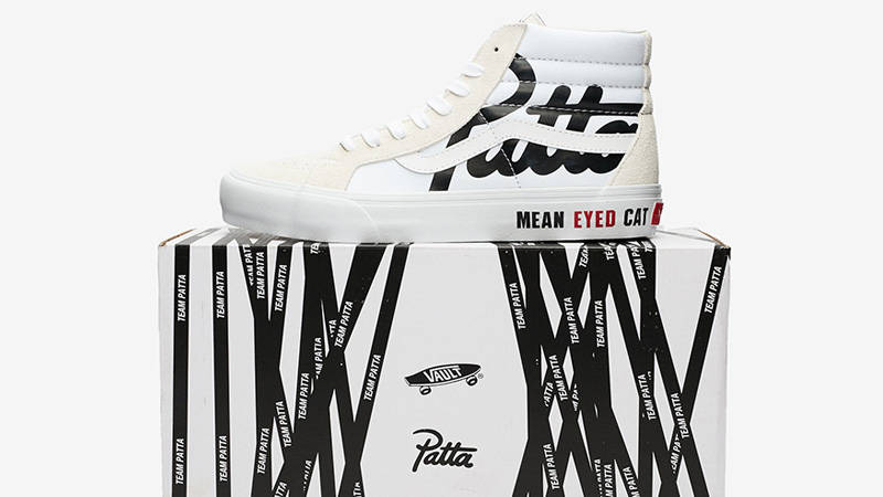 Patta x Vans SK8-Hi Reissue VLT LX White Vn0a4bvh5ww1 branding