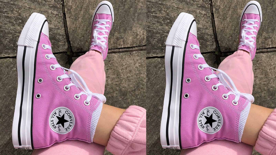 pink converse feature