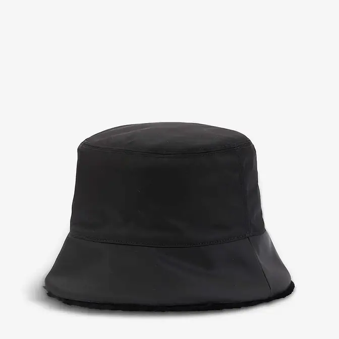Prada Logo-Plaque Recycled-Nylon Shearling Bucket Hat