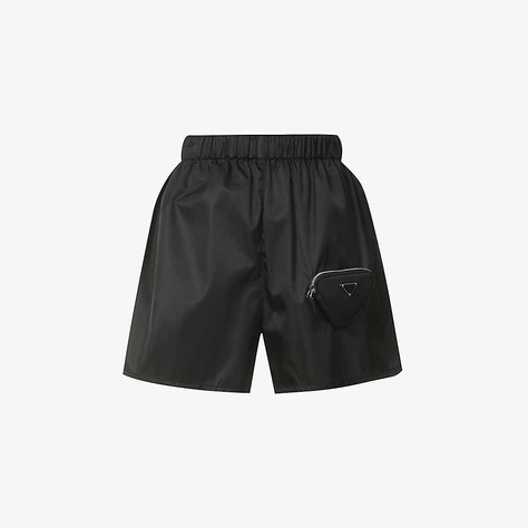 Prada Re-Nylon High-Rise Recycled Shell Shorts