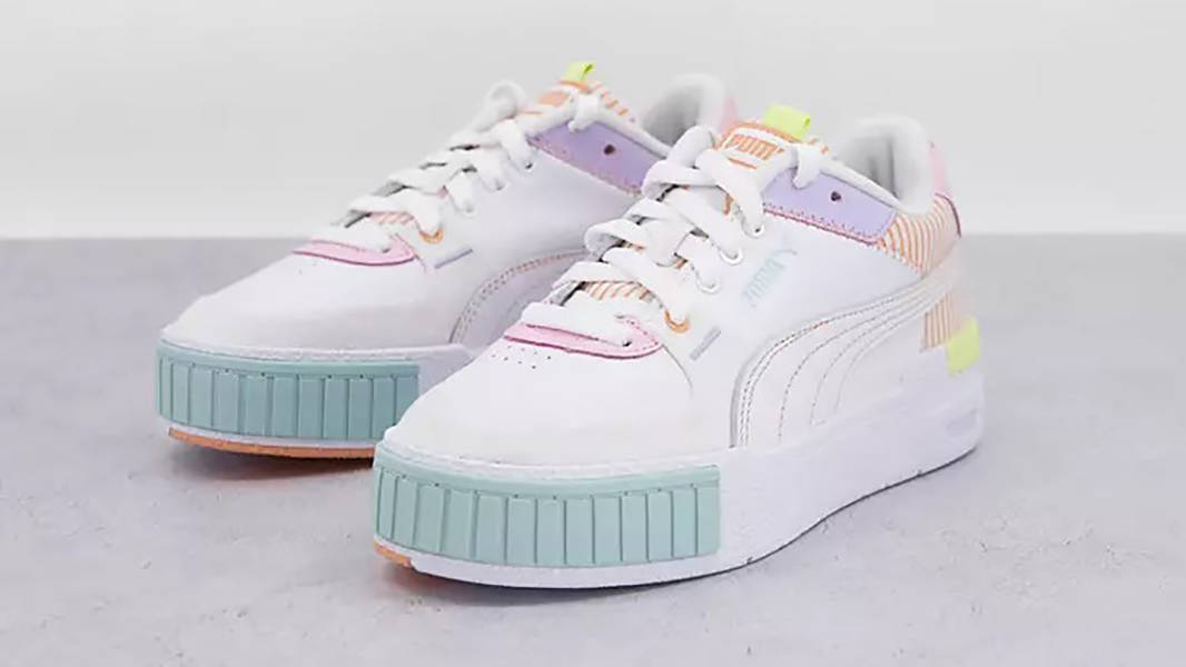 PUMA Cali White Lavender Pink Multi