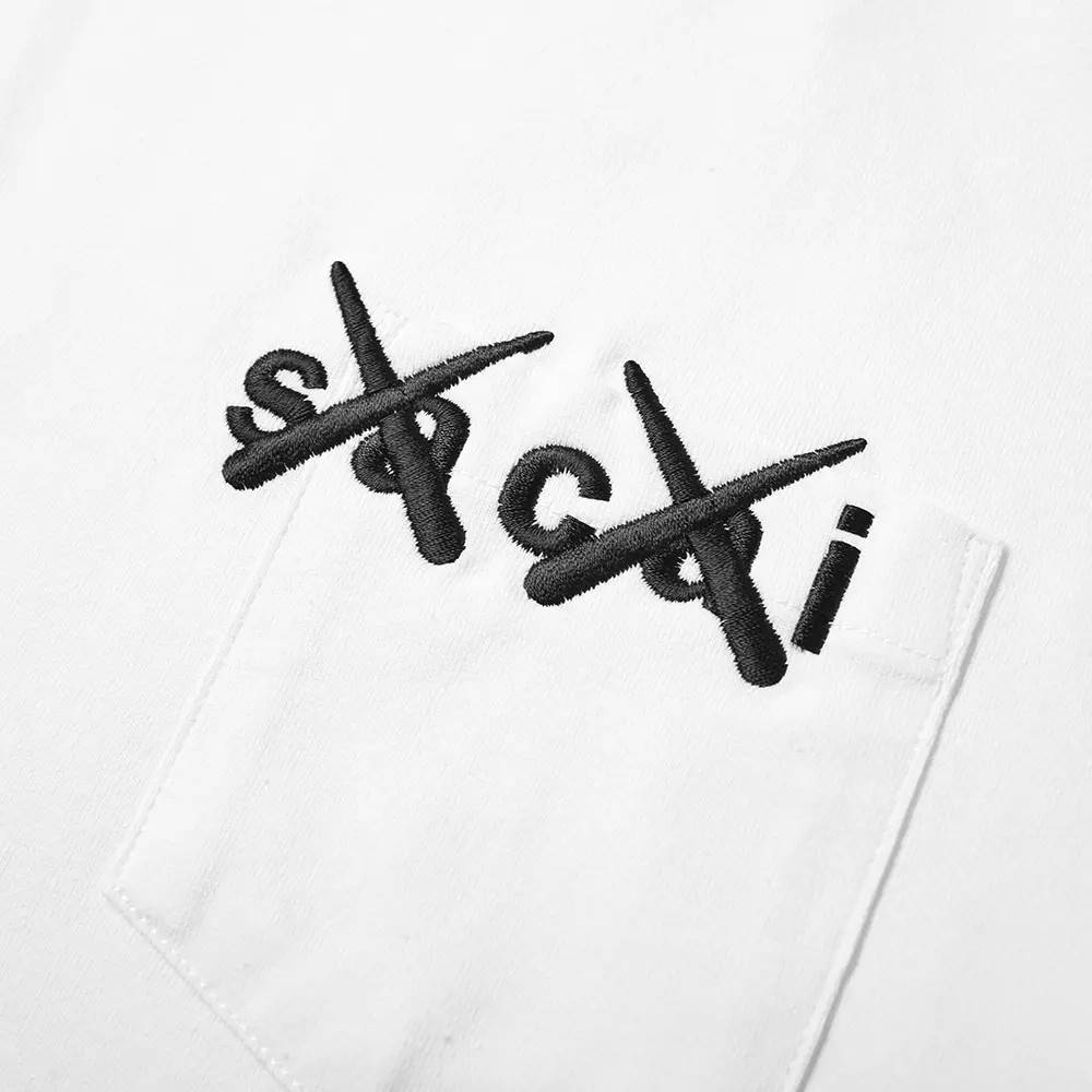 sacai x KAWS Embroidered T-Shirt White - White | The Sole Supplier