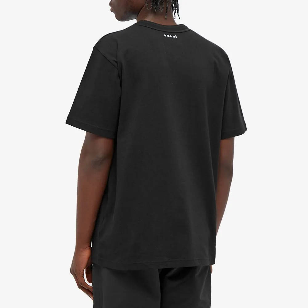 sacai x KAWS Flock T-Shirt Black - Black | The Sole Supplier