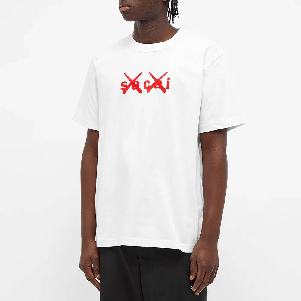 sacai x KAWS Flock T-Shirt White | Where To Buy | The Sole Supplier
