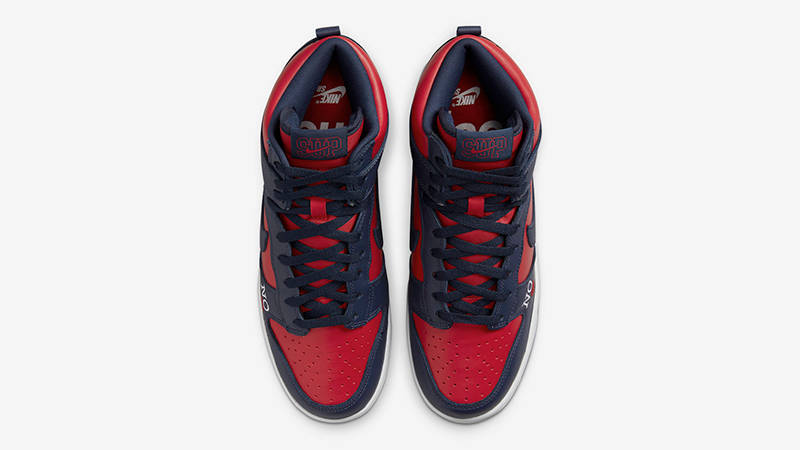Supreme x Nike SB Dunk High By Any Means Navy Red DN3741-600 Top