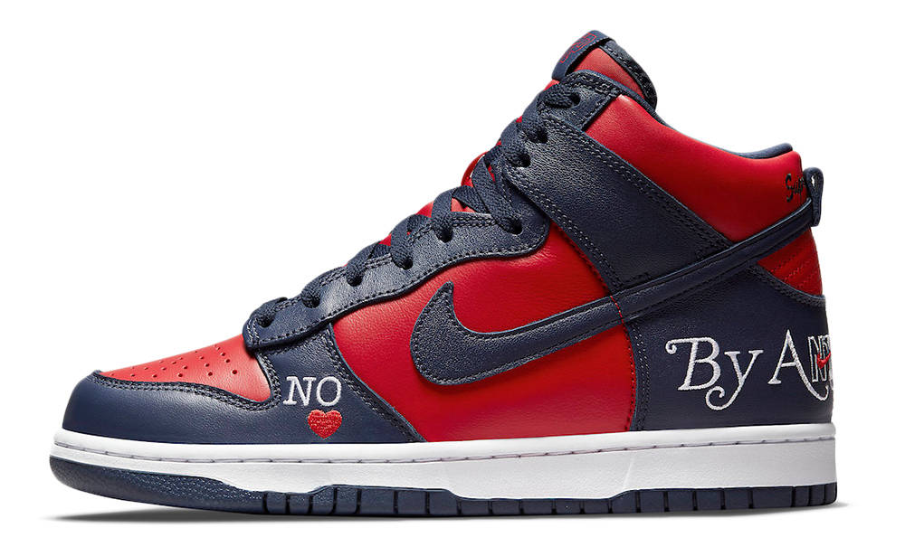 Supreme x Nike Dunk High Navy Red
