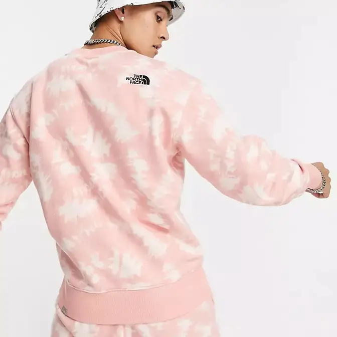 North face pink on sale sweatshirt