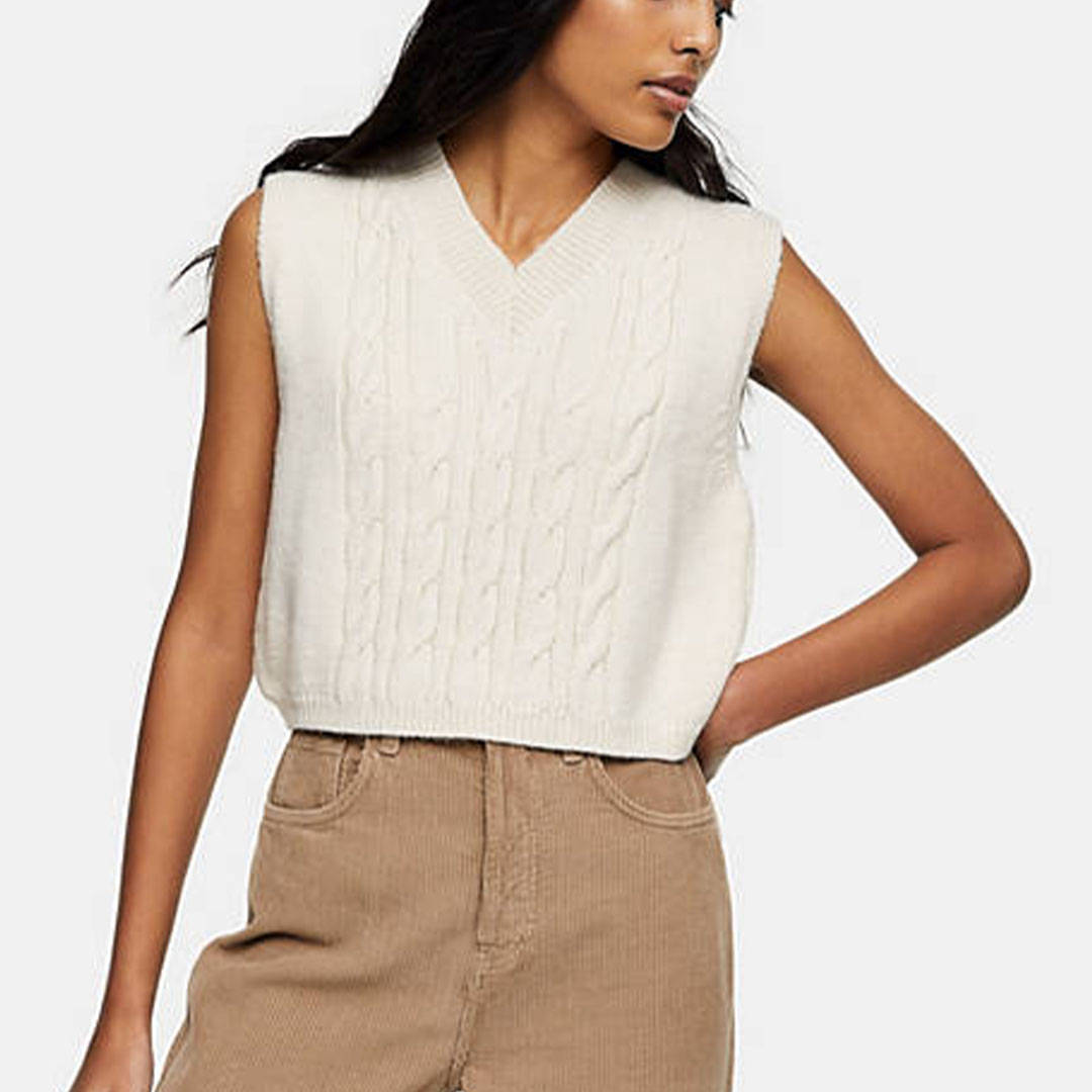 Topshop cable knit vest