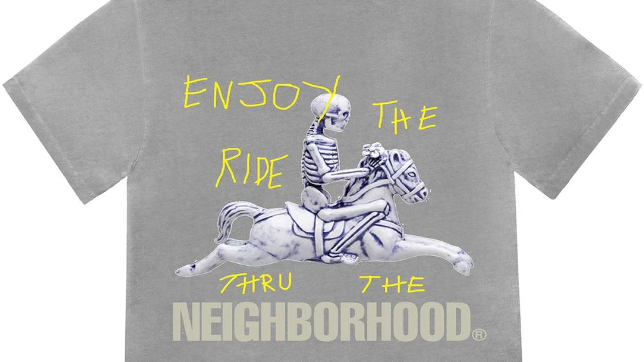 Travis-Scott-Cactus-Jack-x-Neighborhood-Carousel-T-Shirt-Grey