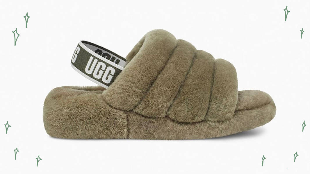 UGG Fluff Yeah Logo Slide Burnt Olive