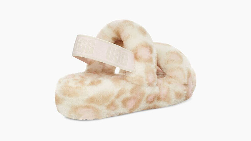 UGG Oh Yeah Panther Print Slide White